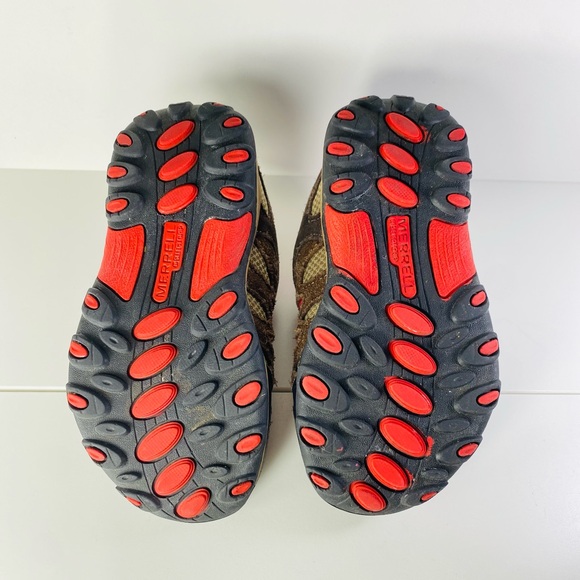 Merrell Performance Shoes Boys Sz 12 Brown Red Hiking Trail Outdoor EUC Comfort - Picture 6 of 10